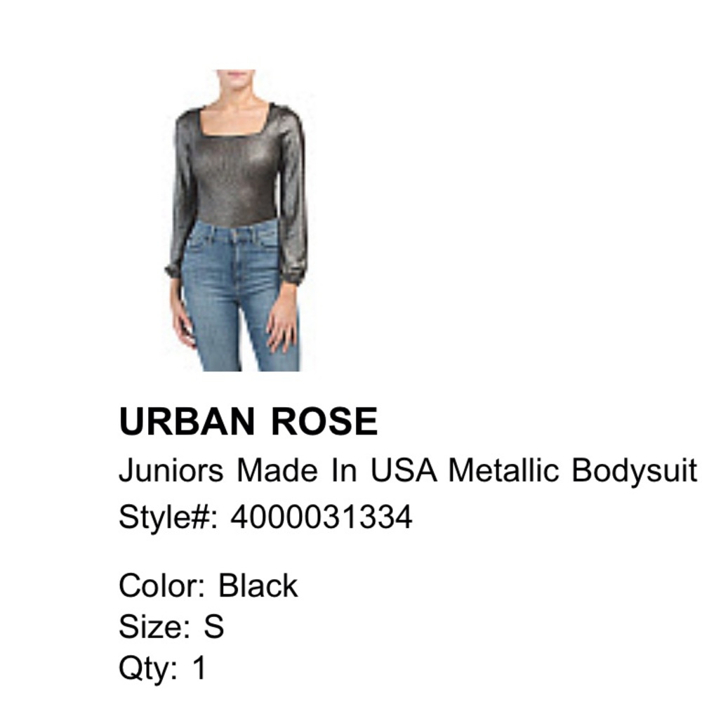 Black Metallic Bodysuit